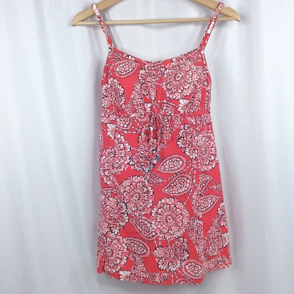 UPSTREAM One Piece Swimdress Womens Size 8 Floral Built in‎ Bra Pink Swimsuit
